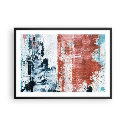 Affisch i svart ram - Abstrakt halvt om halvt - 70x50 cm