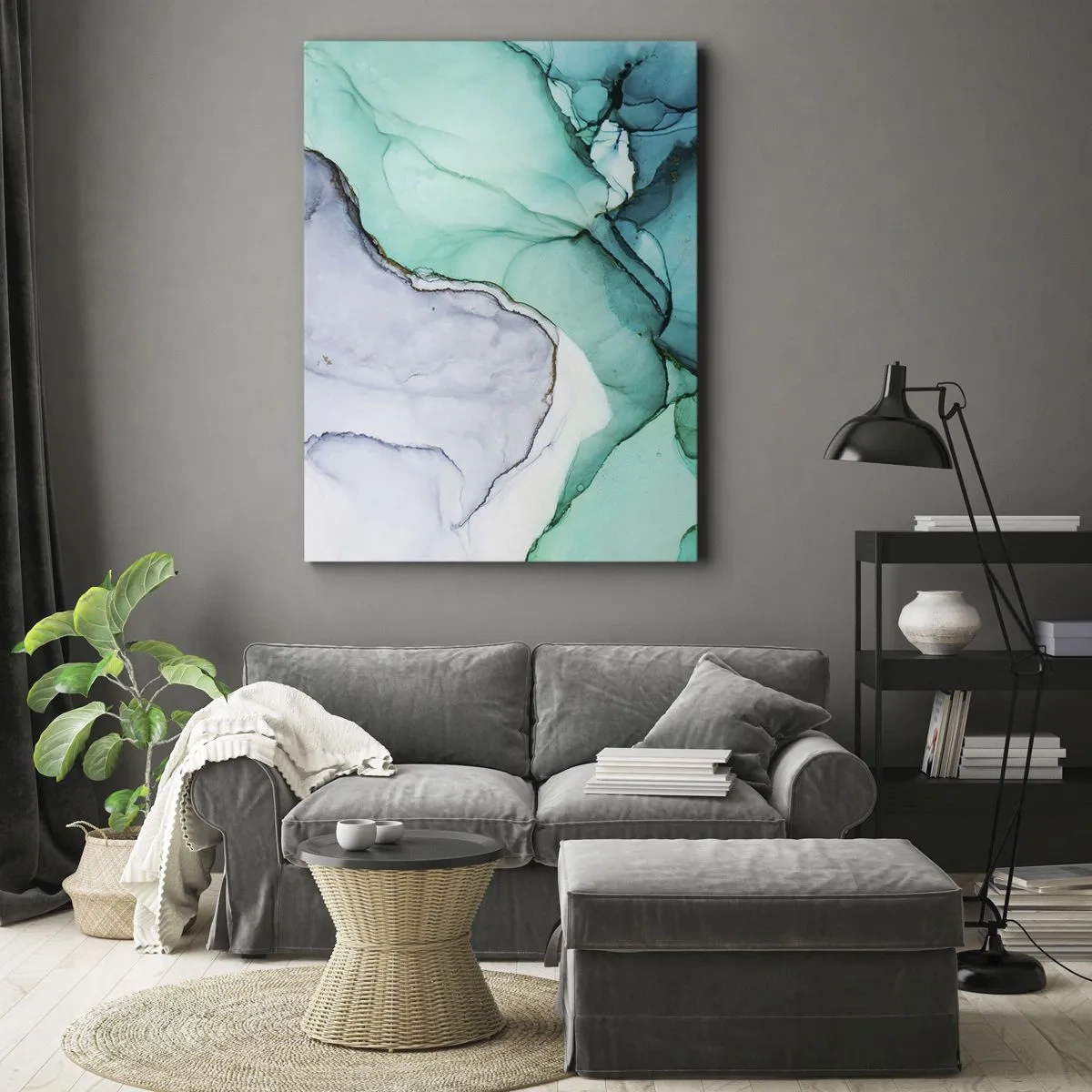 Canvastavla - Bild på duk - En studie i turkos - 50x70 cm