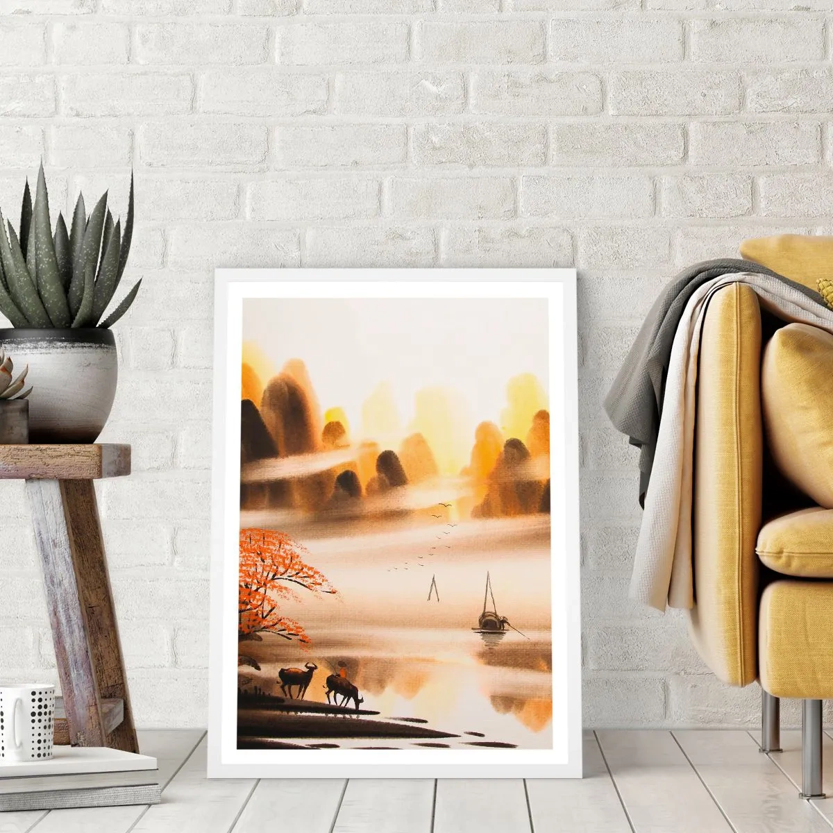 Affisch i vit ram - Längre bort än Fjärran Östern - 61x91 cm