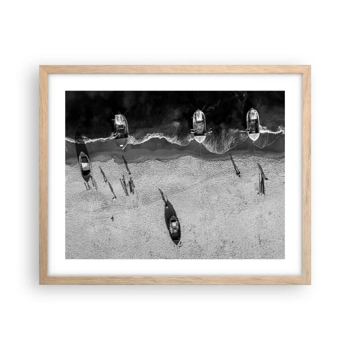 Affisch i ram av ljusek - Fortfarande på stranden... - 50x40 cm