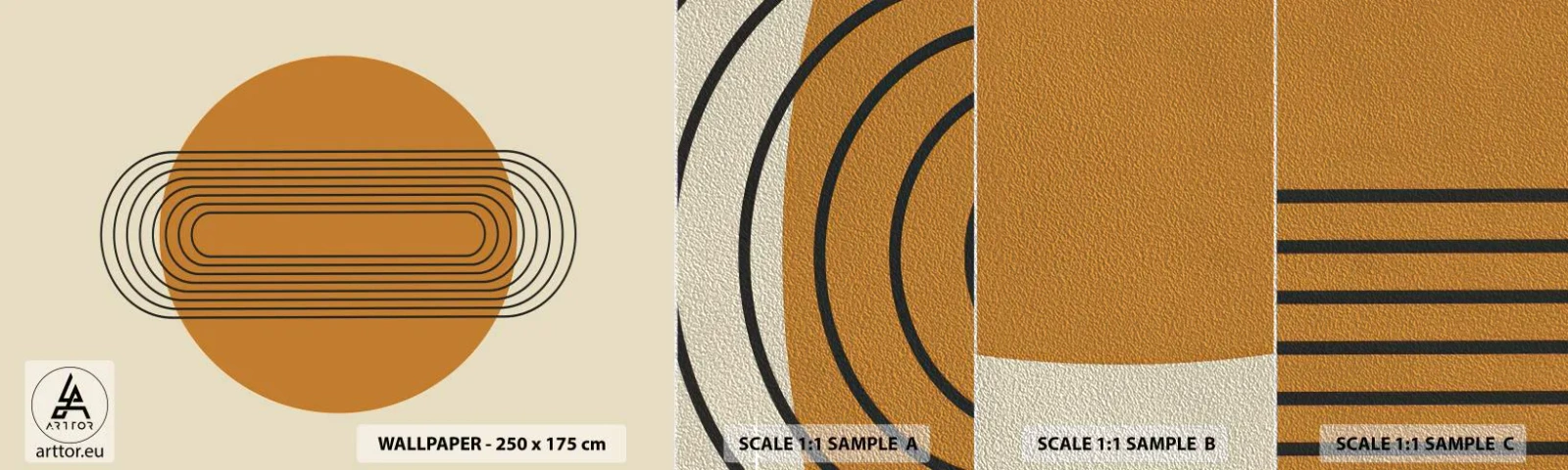 Provbit av fototapet Premium Sand - Perfekt plan - Abstraktion, Grafik, Modernt mönster - 100x30 cm