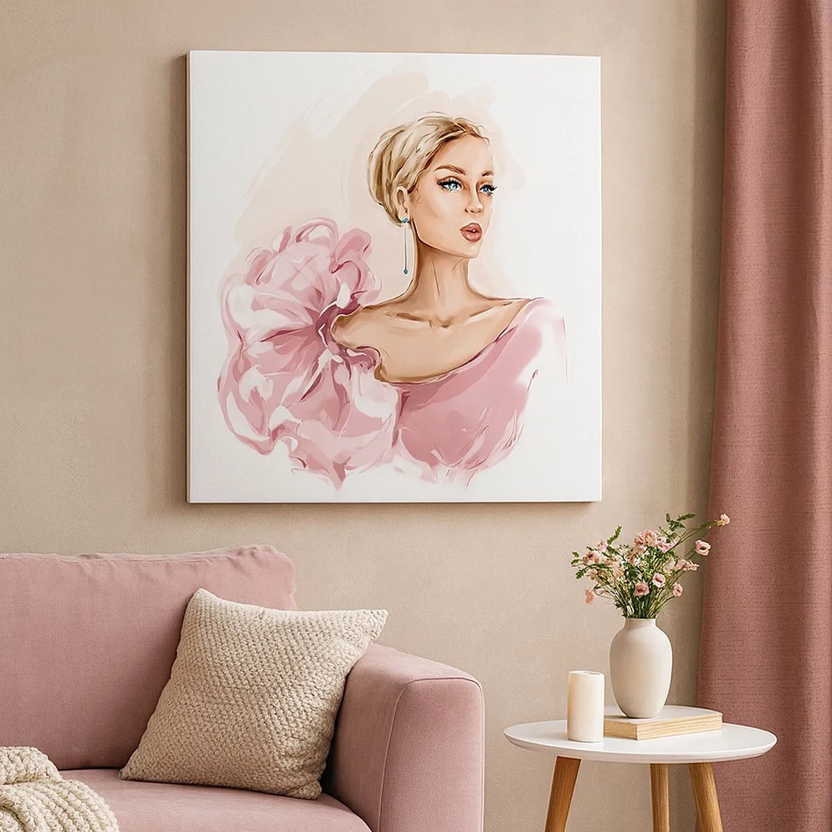 Canvastavla - Bild på duk - Som målad... - 30x30 cm