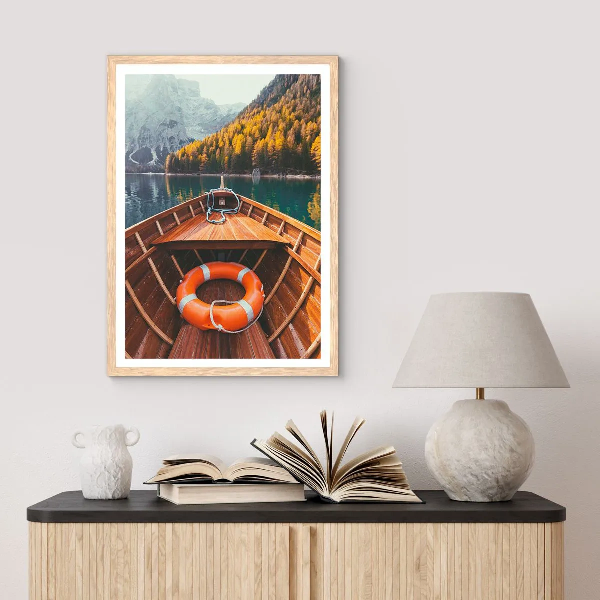 Affisch i ram av ljusek - Utflykt i fjällen - 61x91 cm