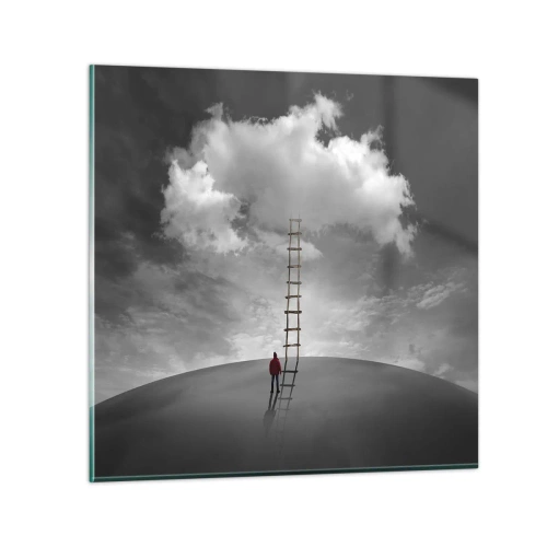 Glastavla - Bild på glas - Allt är möjligt - 70x70 cm