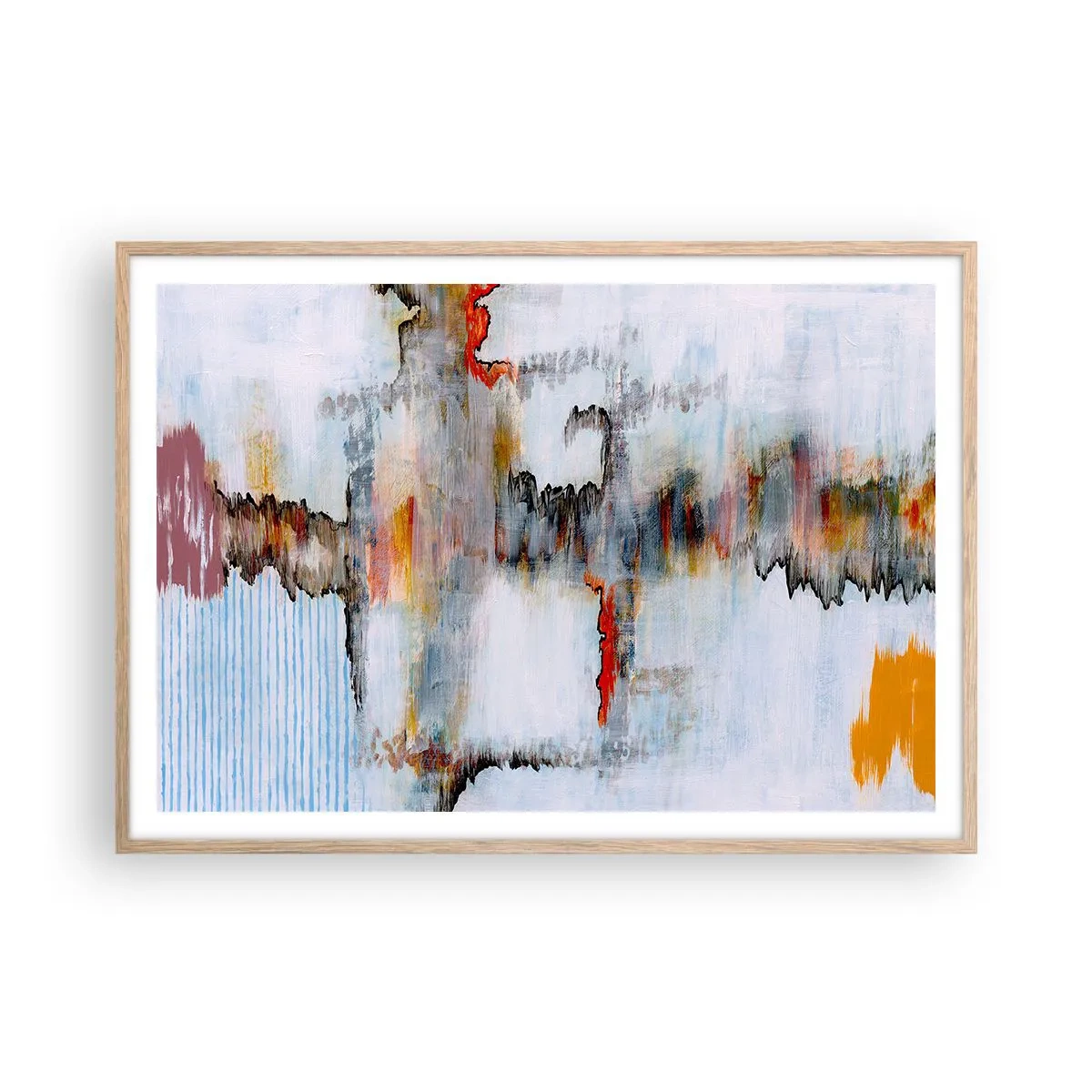 Affisch i ram av ljusek - Med pinne på vatten - 100x70 cm