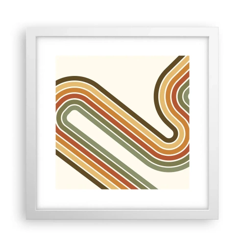Affisch i vit ram - Zig-zack mot målet - 30x30 cm