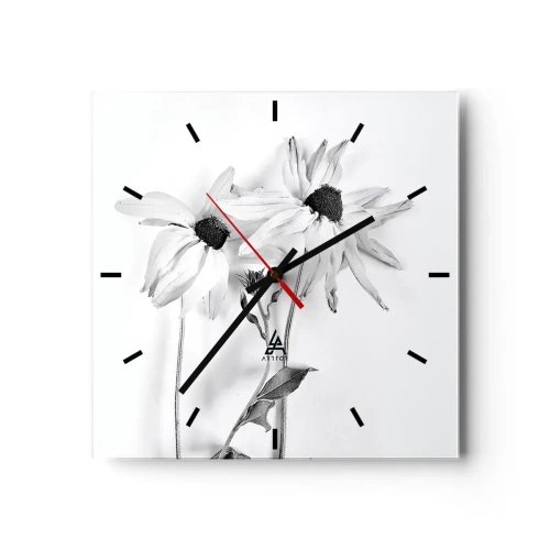 Väggklocka - Klocka på glas - Ingen vill vara ensam - 30x30 cm