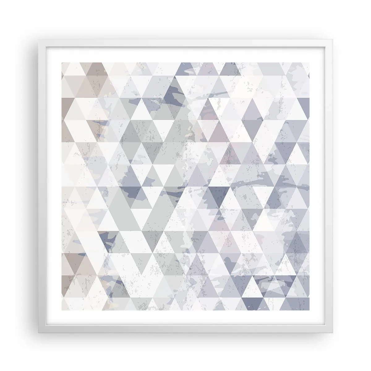 Affisch i vit ram - Trianglar - 60x60 cm