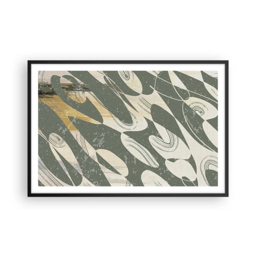 Affisch i svart ram - Rytmisk abstraktion - 91x61 cm