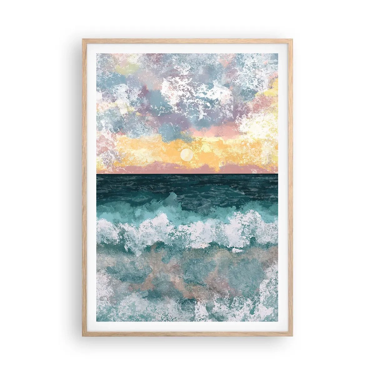 Affisch i ram av ljusek - Vatten, ljus, luft - 70x100 cm