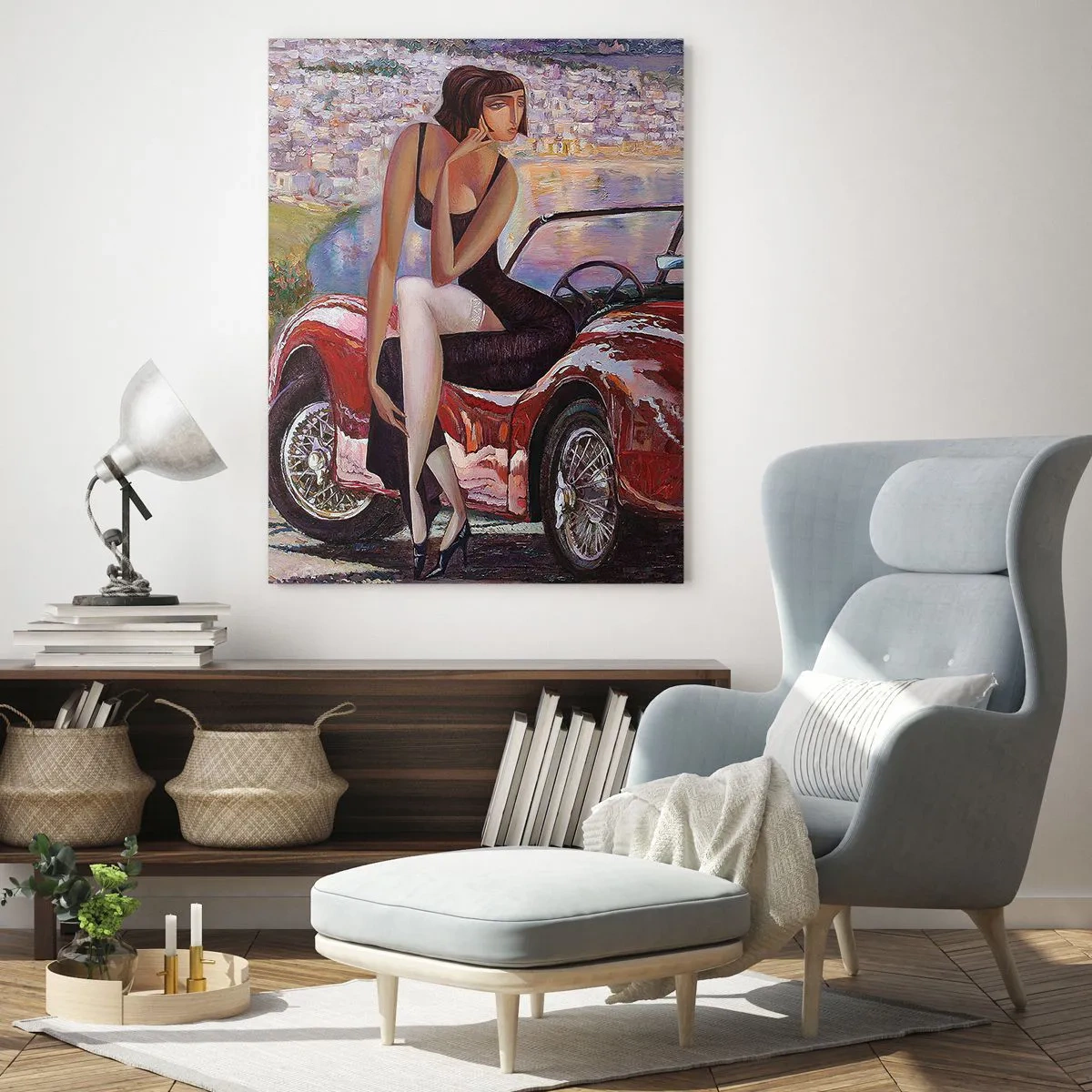 Glastavla - Bild på glas - Sommar? Endast på Rivieran - 50x70 cm