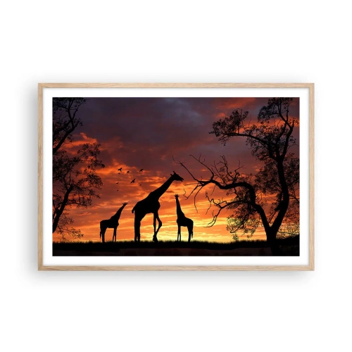 Affisch i ram av ljusek - Liten middag med de närmaste - 91x61 cm