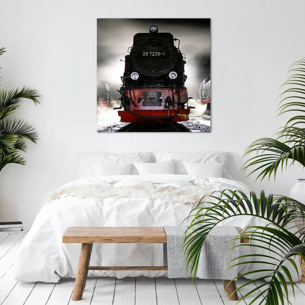 Canvastavla - Bild på duk - Står och stjäler, andas och blåser - 70x70 cm