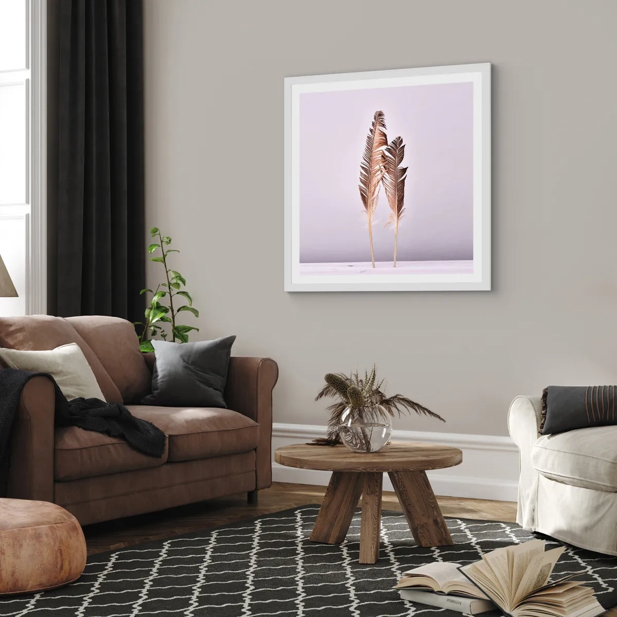 Affisch i vit ram - Mot intet - 60x60 cm