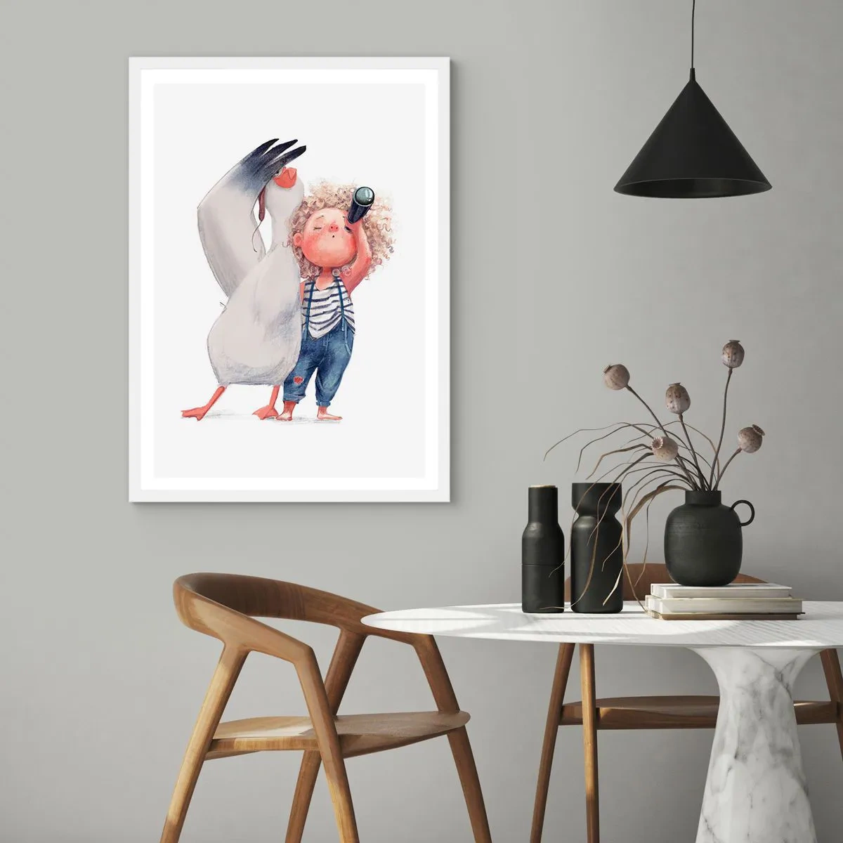 Affisch i vit ram - Stora resans plan - 50x70 cm