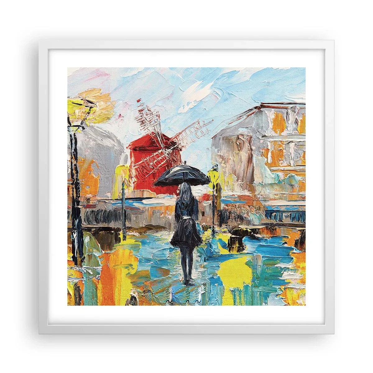 Affisch i vit ram - Parislegender - 50x50 cm