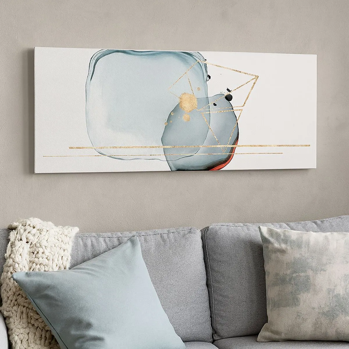 Canvastavla - Bild på duk - En studie av droppar - 100x40 cm