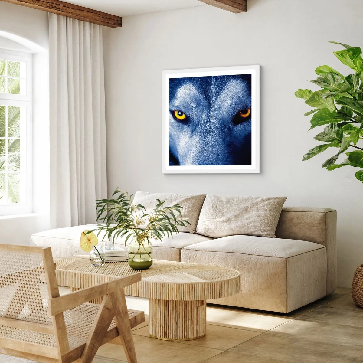 Affisch i vit ram - Hypnotiserade titt - 50x50 cm
