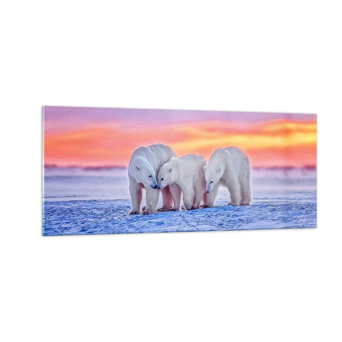 Glastavla - Bild på glas - Det räcker med familjevärme - 100x40 cm