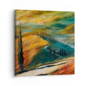 Canvastavla - Bild på duk - Toskanskt landskap - 30x30 cm