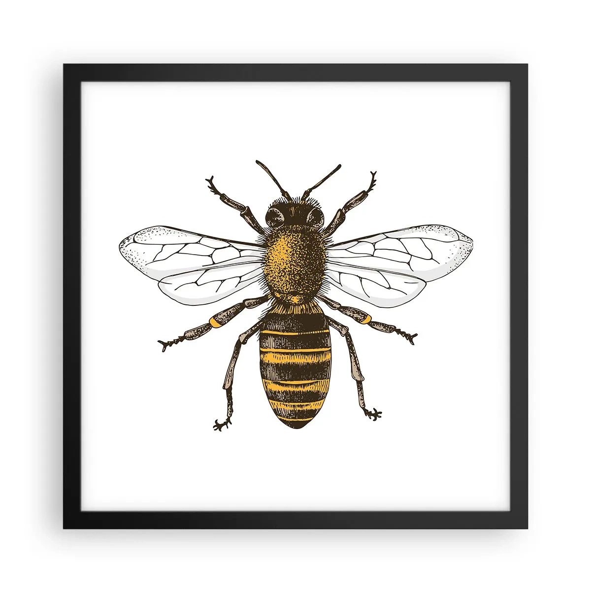 Affisch i svart ram - Vackert och bra - 40x40 cm