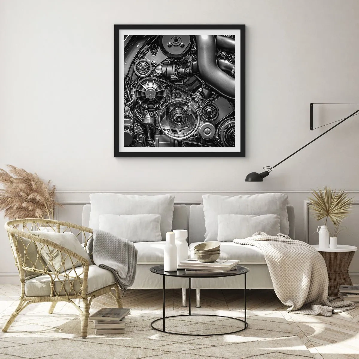 Affisch i svart ram - Mekanikens poesi - 60x60 cm