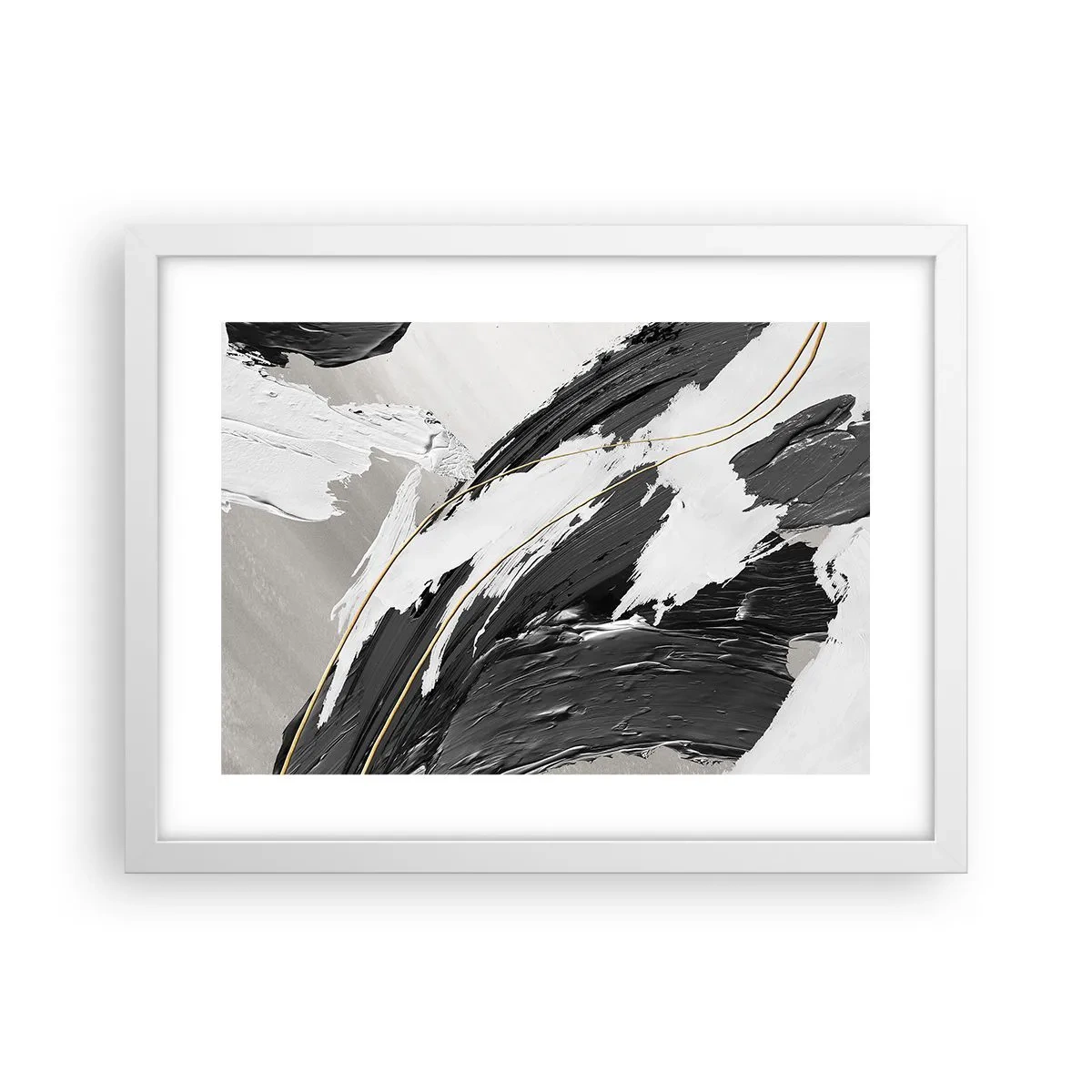 Affisch i vit ram - Storslagen abstraktion - 40x30 cm
