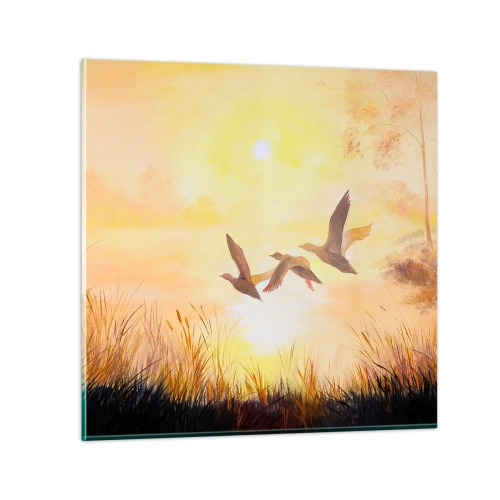 Glastavla - Bild på glas - Början av en lång resa - 60x60 cm