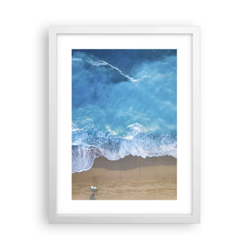 Affisch i vit ram - Blå styrka - 30x40 cm
