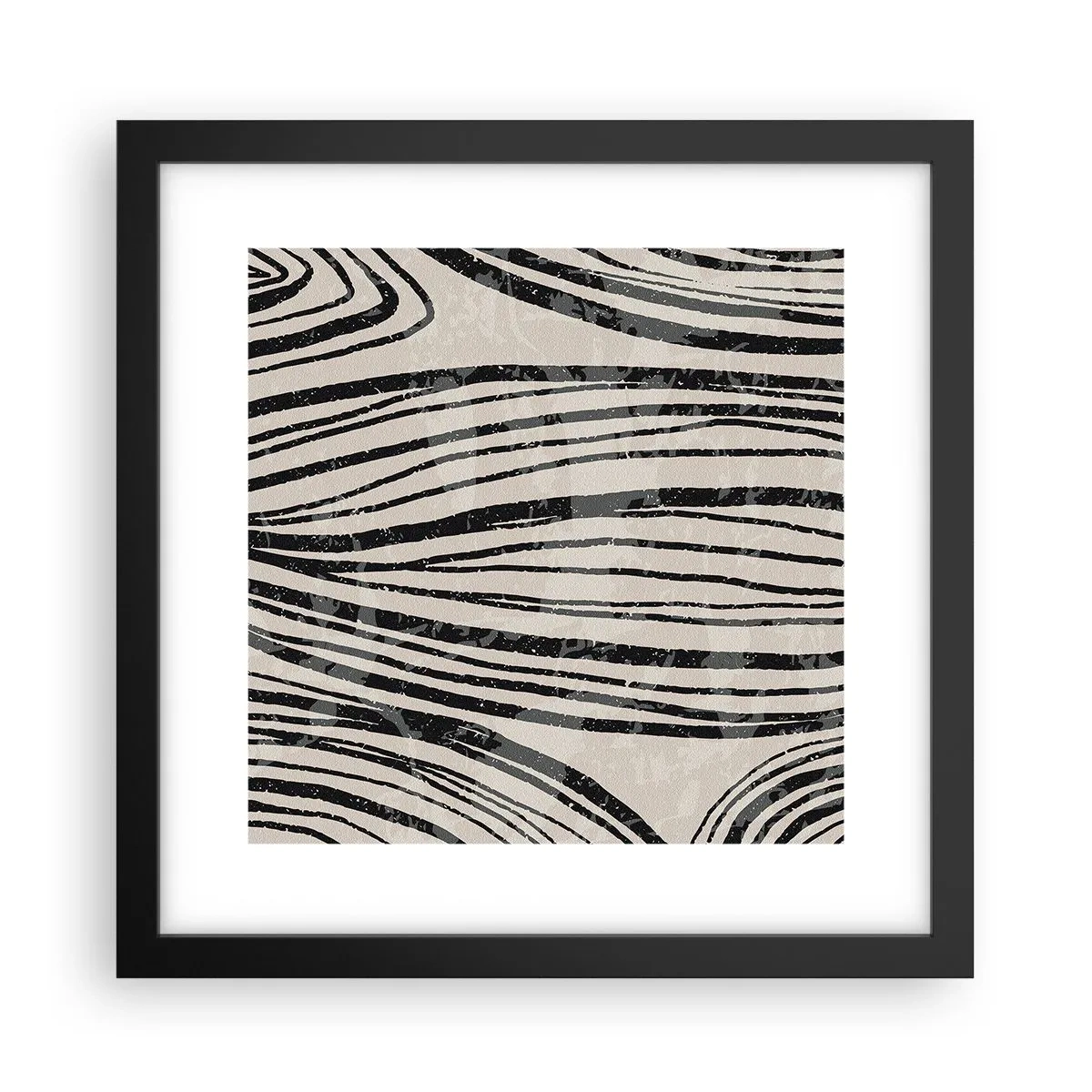 Affisch i svart ram - Stänk av linjer - 30x30 cm