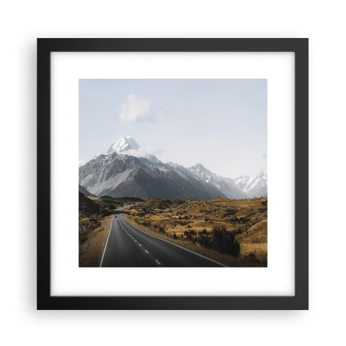 Affisch i svart ram - Väg till fjällens hjärta - 30x30 cm