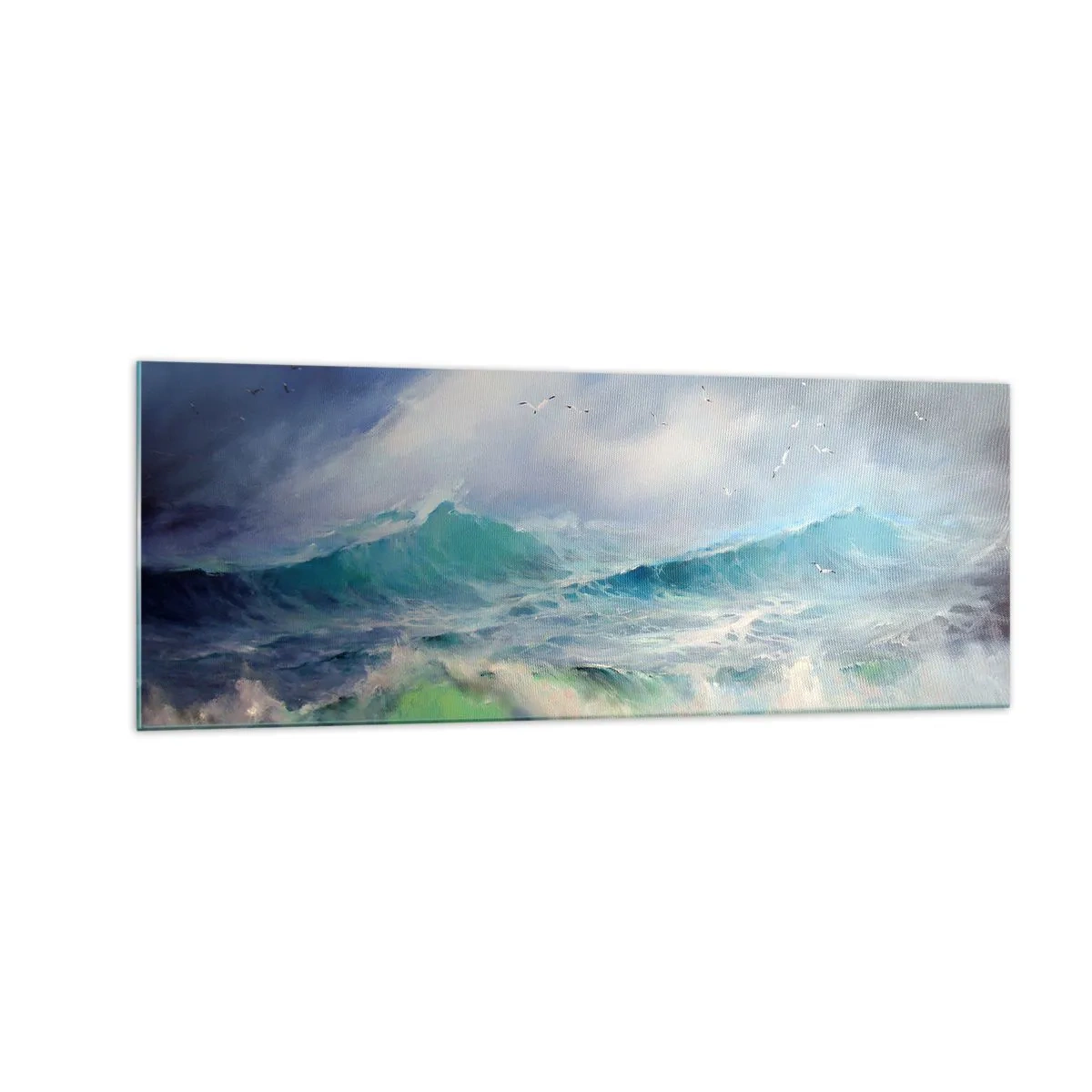 Glastavla - Bild på glas - "Orkanen vrålade med triumf…' - 140x50 cm