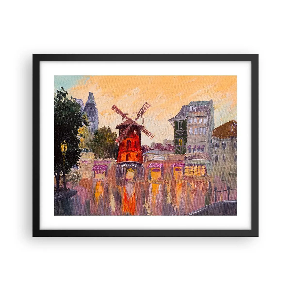 Affisch i svart ram - Ikoner av Paris – Moulin Rouge - 50x40 cm