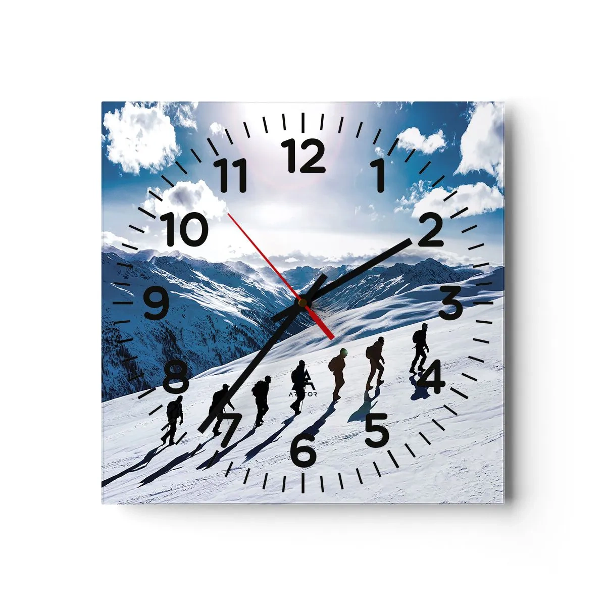 Väggklocka - Klocka på glas - Erövrarnas lag - 40x40 cm