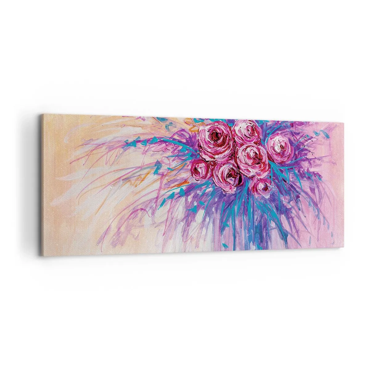 Canvastavla - Bild på duk - Rosfontän - 100x40 cm