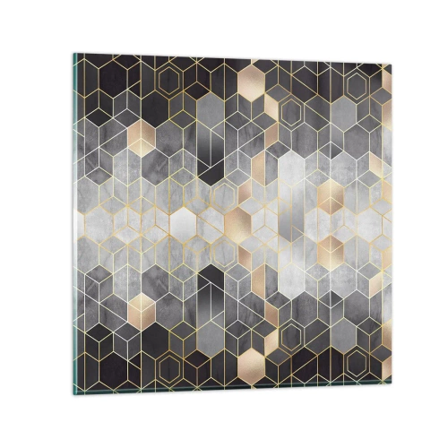 Glastavla - Bild på glas - Diamantkomposition - 40x40 cm