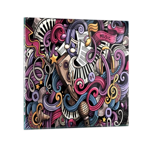 Glastavla - Bild på glas - Komplicerad melodi - 40x40 cm