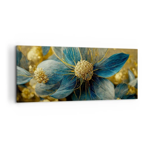 Canvastavla - Bild på duk - Blommande av guld - 100x40 cm
