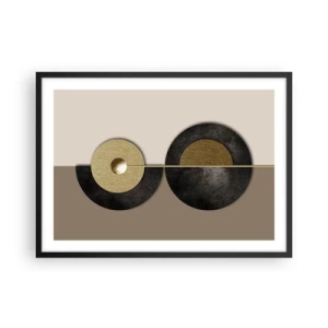 Affisch i svart ram - Variationer runt en cirkel - 70x50 cm