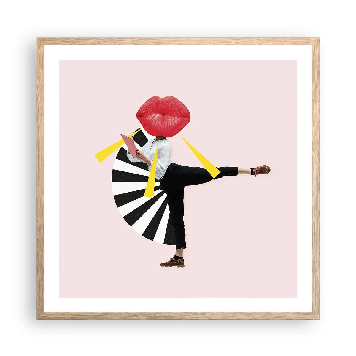 Affisch i ram av ljusek - Surrealistisk pop-art - 60x60 cm