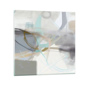 Glastavla - Bild på glas - Dimmig abstraktion - 50x50 cm