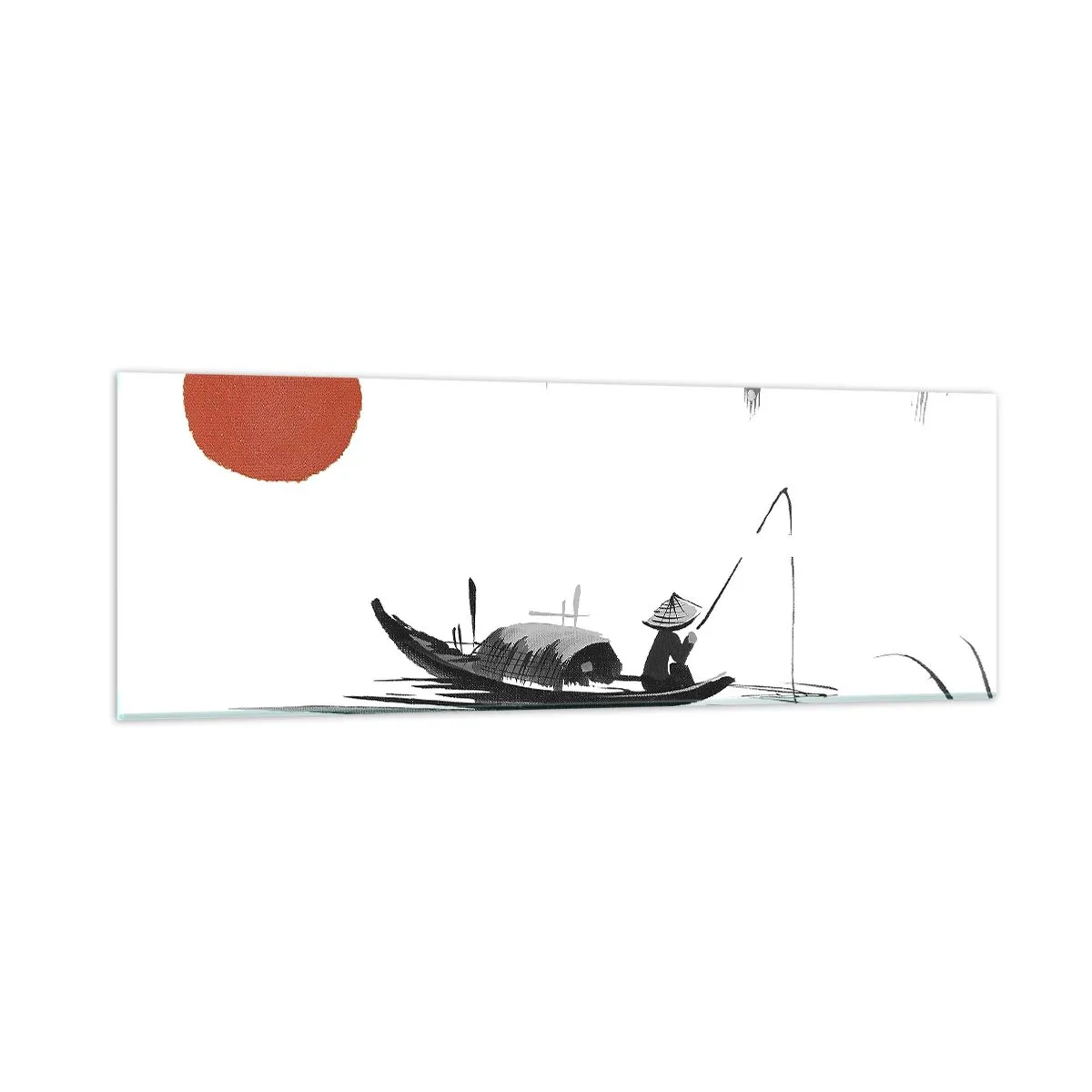 Glastavla - Bild på glas - Asiatisk eftermiddag - 90x30 cm