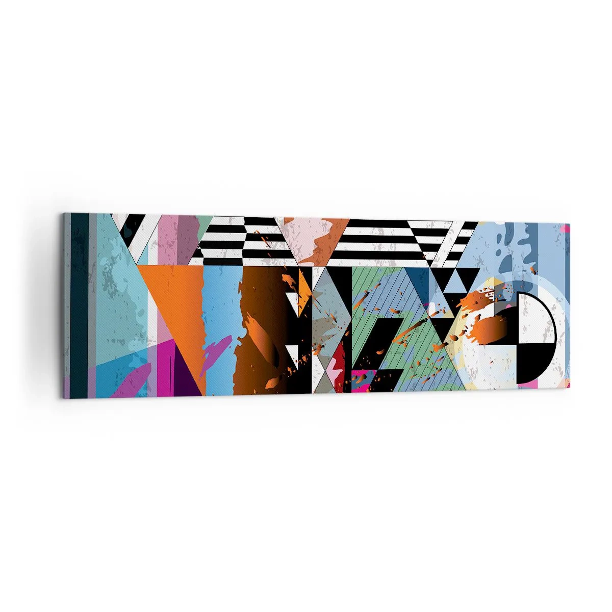 Canvastavla - Bild på duk - Geometriskt och organiskt - 160x50 cm