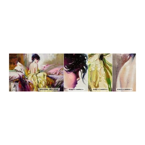 Fototapet Prov Standard Eco - Mellan munnen och glaskanten - Kvinna, Kropp, Bit - 100x30 cm