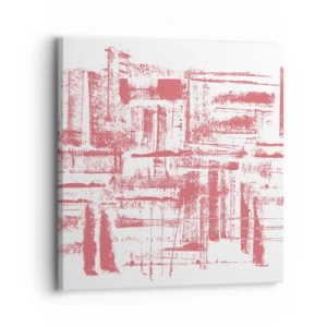 Canvastavla - Bild på duk - Röd stad - 30x30 cm