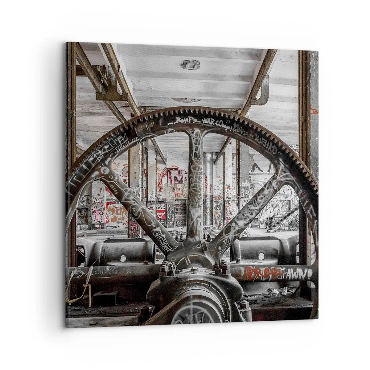 Canvastavla - Bild på duk - Fabrikens hemliga liv - 50x50 cm