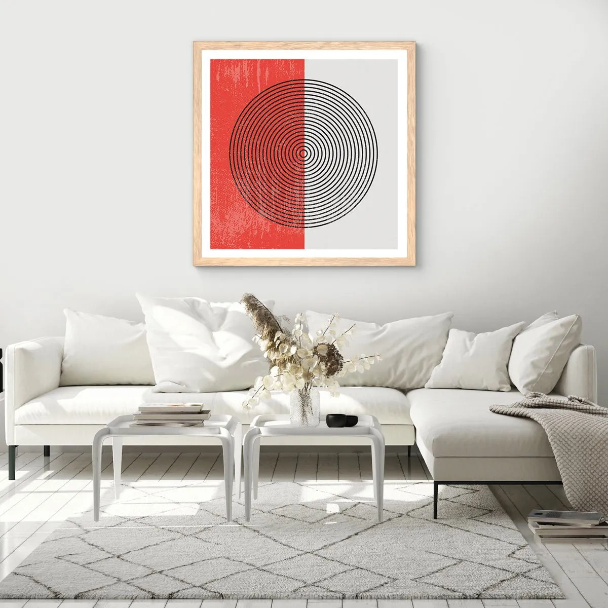 Affisch i ram av ljusek - Mitt i prick - 60x60 cm