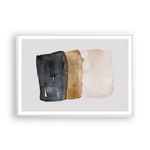 Affisch i vit ram - Komposition av jordens färger - 100x70 cm