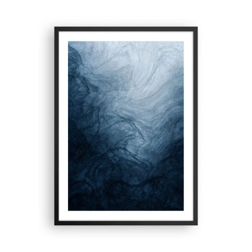 Affisch i svart ram - Abstrakt komposition i nyanser av marinblått - 50x70cm - Nå djupt in - Modern väggdekoration för vardagsrum och sovrum ARTTOR
