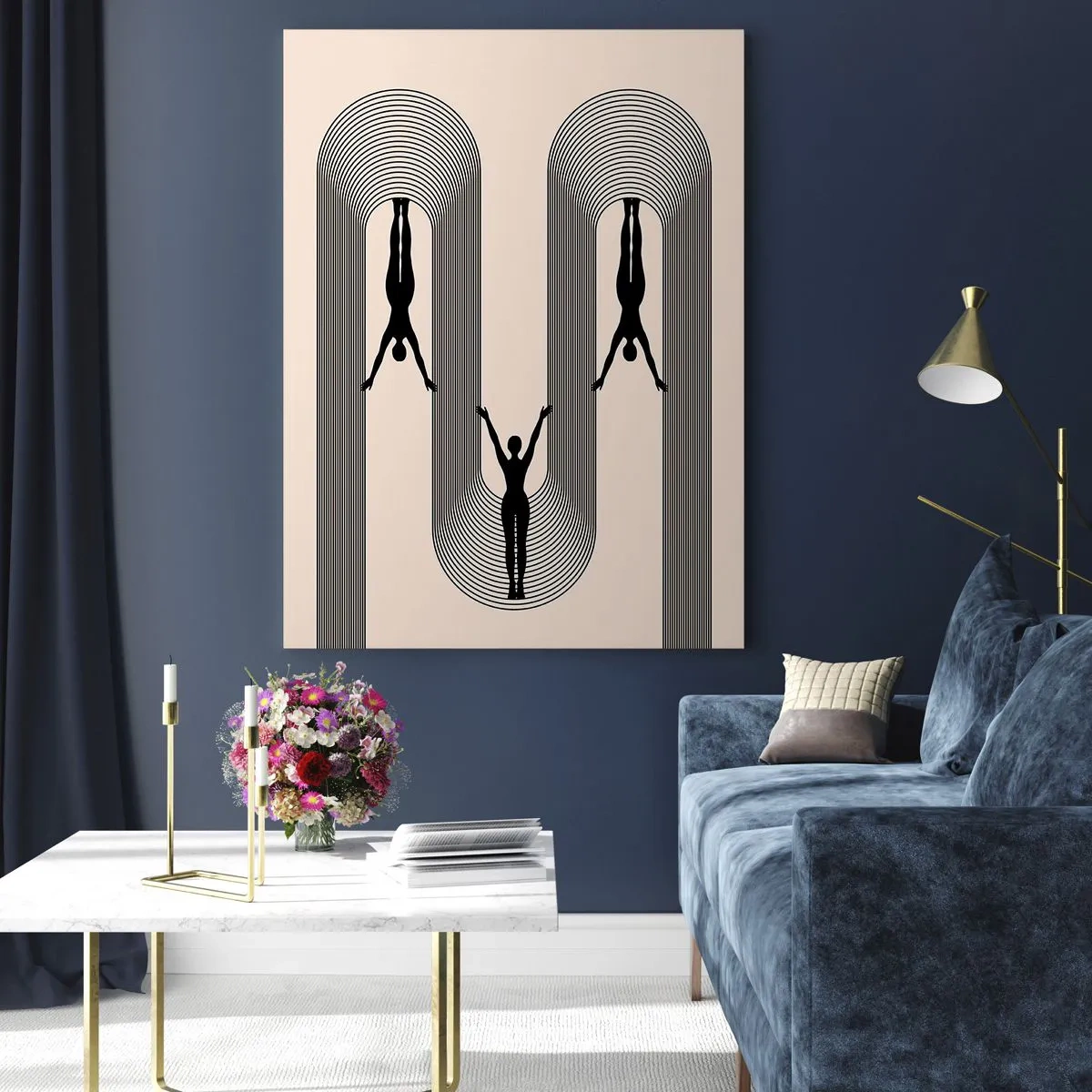 Glastavla - Bild på glas - Upp och ner - 50x70 cm